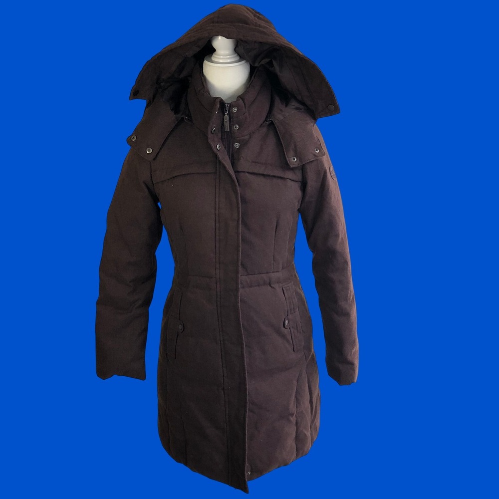 Vuarnet France Korean Import Brown Down Parka Jacket Womens S (Tag 90) Puffer